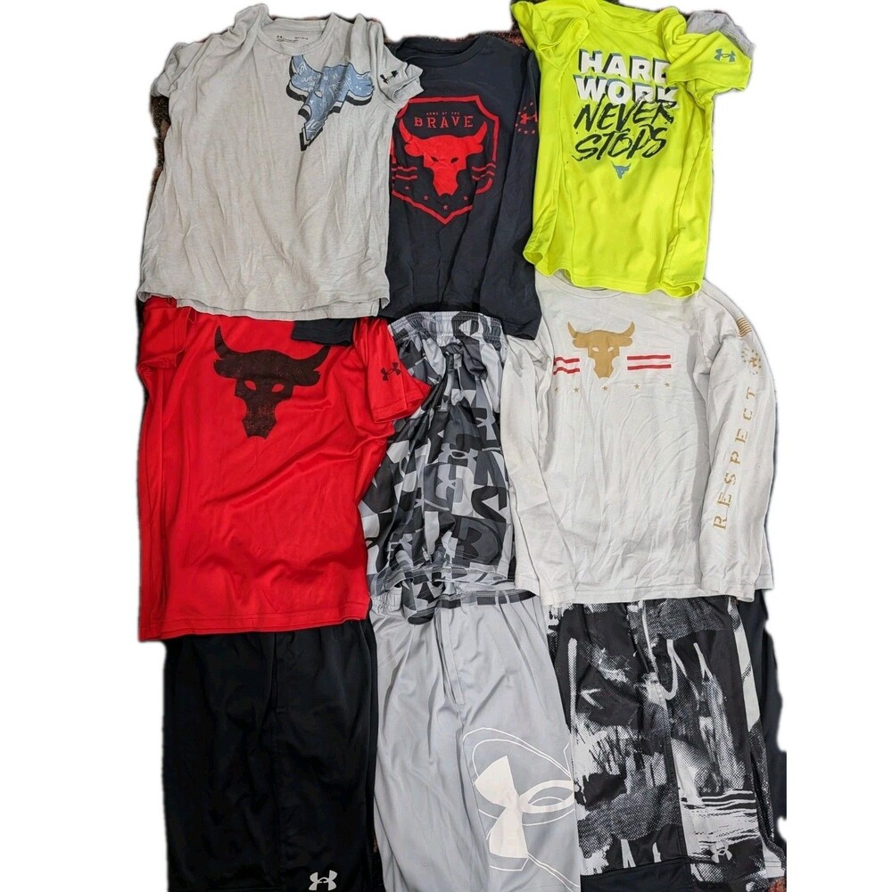Under Armour Project Rock Boys Large Lot Shirts Shorts Hoodies Sleeveless YLG UA - Picture 2 of 4